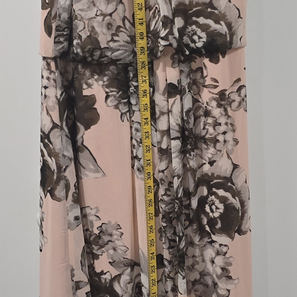 Coldwater Creek Pastel Pink and Brown Floral Maxi Dress - Picture 4 of 8